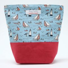 Cheeky Seagull Sandwich Wrap Poppy Treffry Wash Bag Handmade Seaside Design