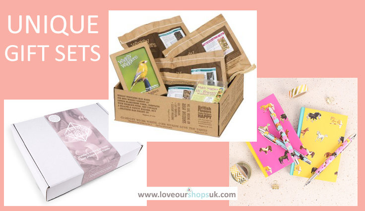 Unique Gift Sets from independent shops online. Love Our Shops UK shopping directory for independent shops.