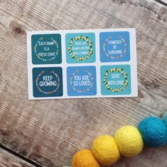 Collie Dog Wooden Brooch Pin Positivity Envelope Sticker Set – 6 mini stickers