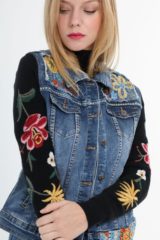 Luella Cheetah Maxi Dress Denim Embroidered Jacket