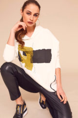 Luella Remi Cashmere Sweater Naya Printed Hood Sweat Top