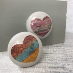 Surface Candy Painted Heart Door Drawer Knobs