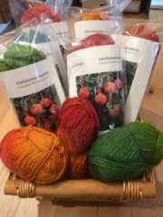 Heirloom luxury wool blankets in four colours Christmas bauble crochet kit