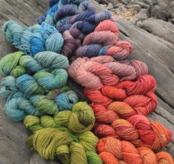 Hand-dyed pure wool yarn in stunning colours