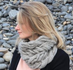Gorgeous naturally patterned sheepskin rugs Circular Scarf Knitting Kit with Mammoth Cables
