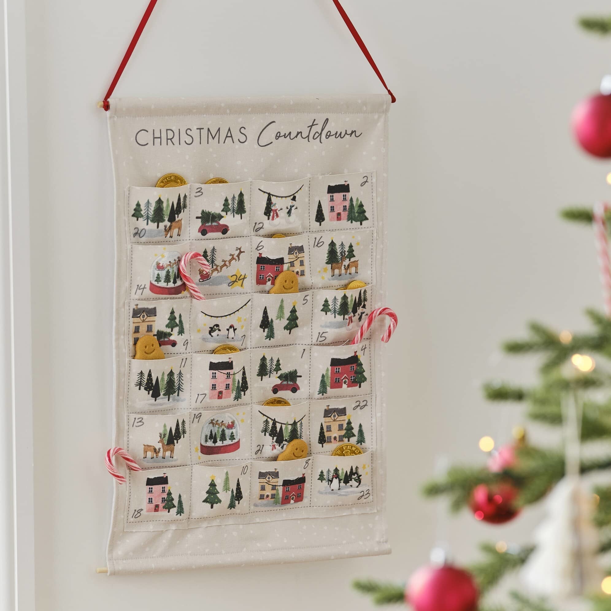 Seasons Green ginger ray-fabric-christmas-advent-calendar-kit