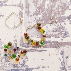 Daffodowndilly Autumn Leaves Charm Bracelt Kit Jewellery Making Kit. Craft Kits For Adults