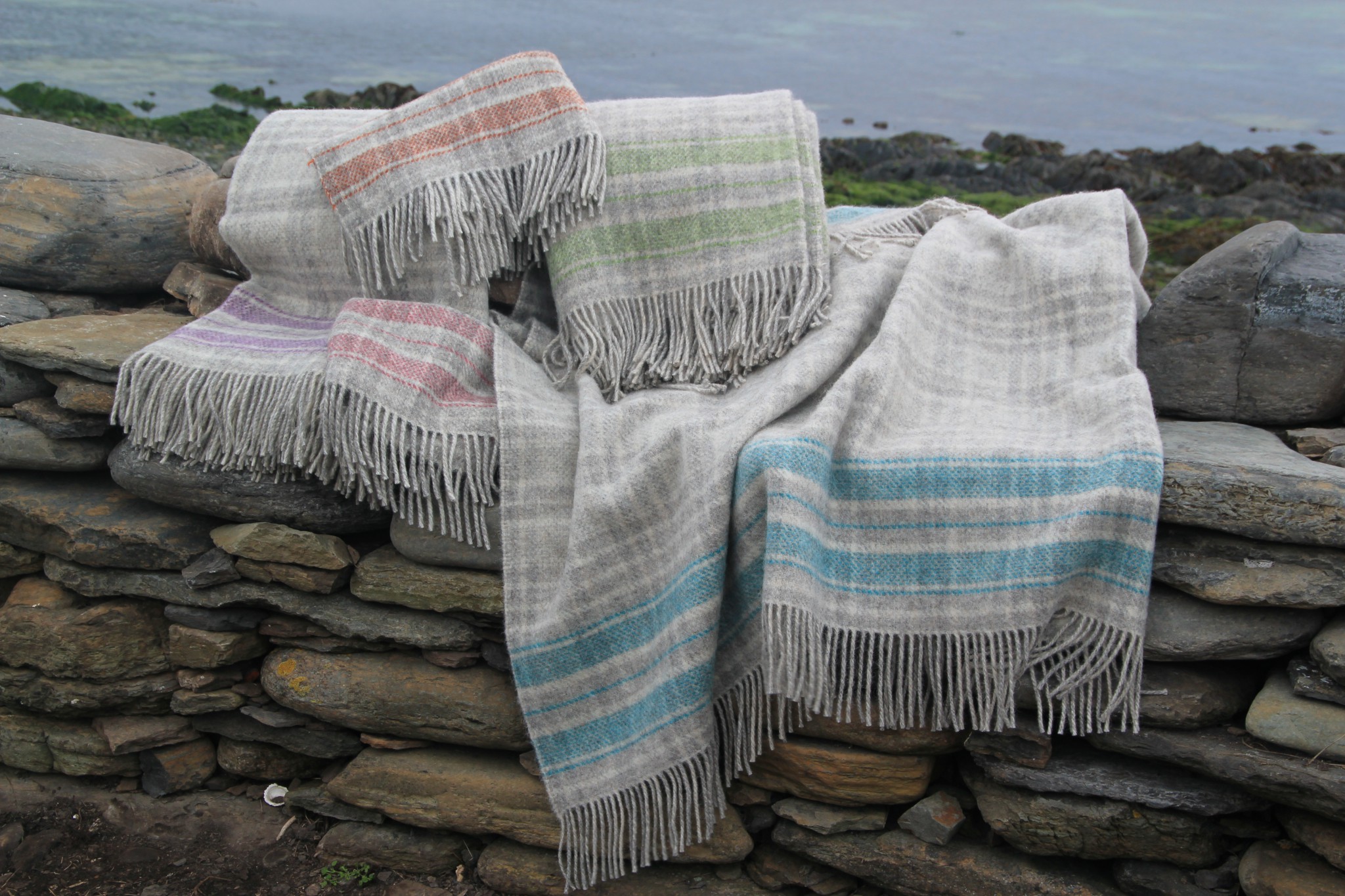 Isle of Auskerry blankets. Hand woven blankets.