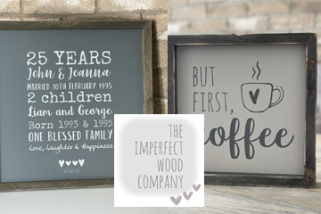 The Imperfect Wood Company. Custom wooden signs.