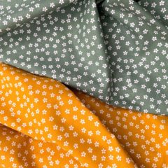 Fabric Bundle – Blueberry and Night Shade Cotton Poplin – Flowers Honey Yellow