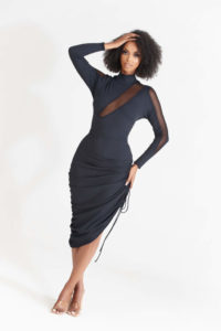 influx BRAND Black Ribbed Maxi Dress