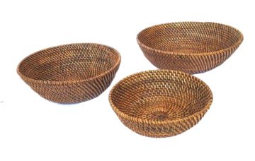 Lady of the Forest Plaque Rattan bowl set