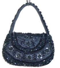 Lady of the Forest Plaque Beaded evening bag