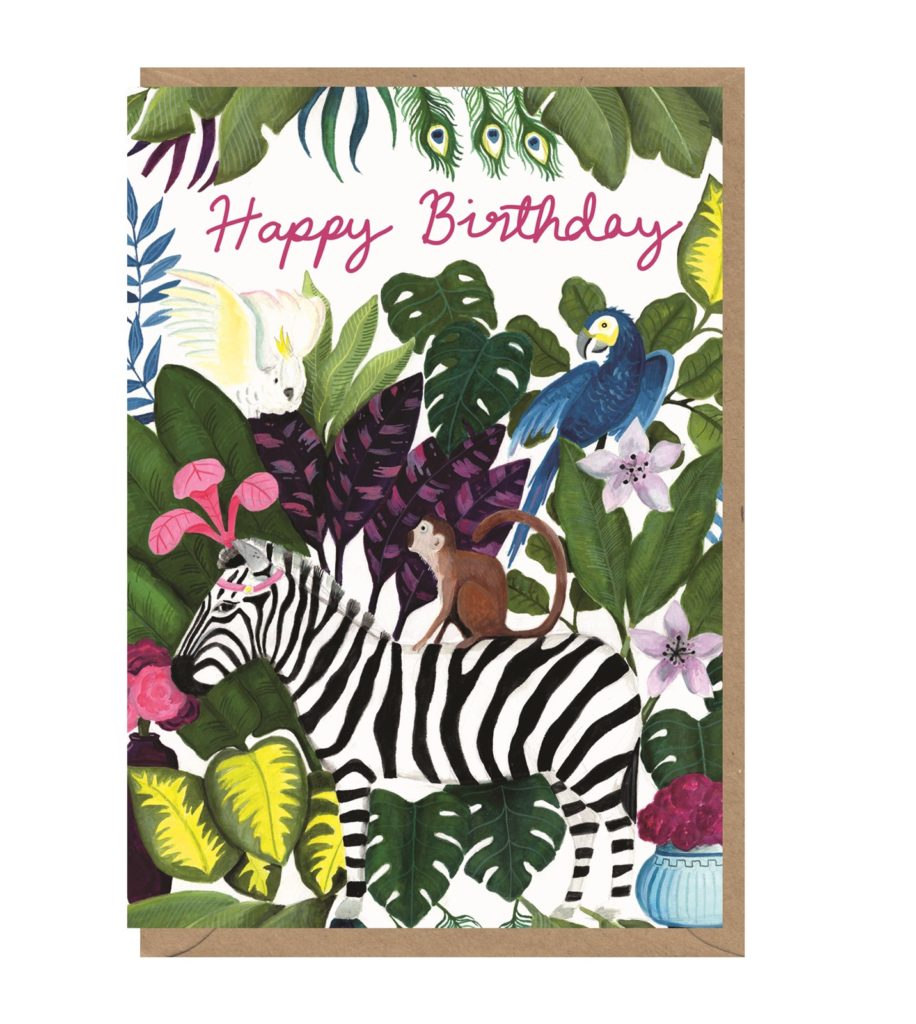 EarlyBird Designs Zebra Birthday Card