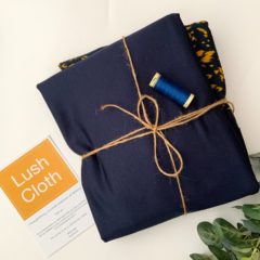 Urban Leo – Gold Viscose Sustainable Sewing Fabric Fabric Bundle – Blueberry and Night Shade