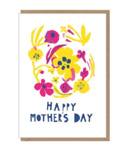 Earlybird Designs Happy Mothers Day card pink and yellow floral design