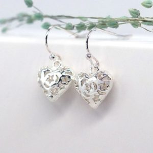Iris & Eve heart silver earrings