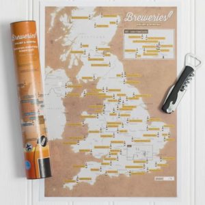 Red Hen Trading - Breweries Collect and Scratch Map Print