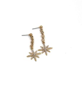 Colmers Hill Fashion Envy Gold Diamante Star Earrings. Costume Jewellery.