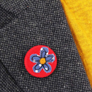 Poppy Treffry Blue Flower Pretty Badge